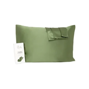 Natūralaus šilko pagalvės užvalkalas 50x70 cm - Olive green